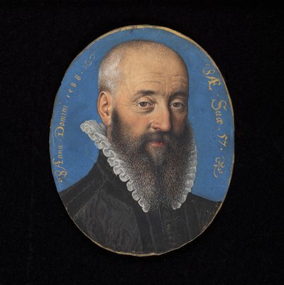 Porträtminiatur eines unbekannten Mannes im Alter von 57 Jahren, 1588 von Isaac Oliver